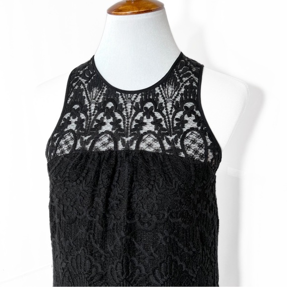 Joie Black Floral Scroll Lace Sleeveless LBD Sheath Mini Cocktail Dress - Picture 3 of 14